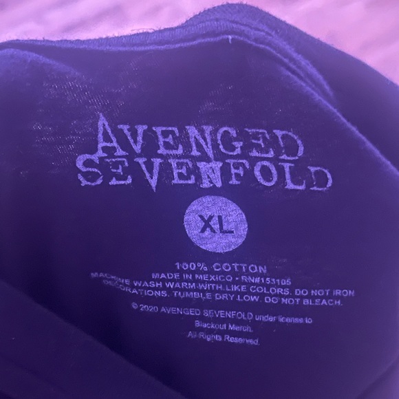 Avenged Sevenfold Black T Shirt XL Used SkullBat - Picture 3 of 3